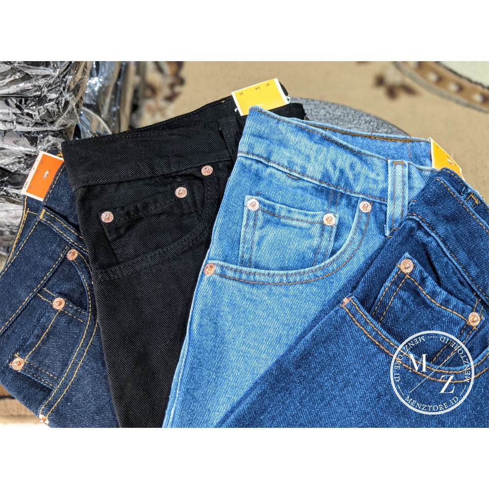 Celana Jeans Pria Standar Straight Jeans Cowok Jens Pria Reguler Bahan Tebal Big Size Ukuran Besar