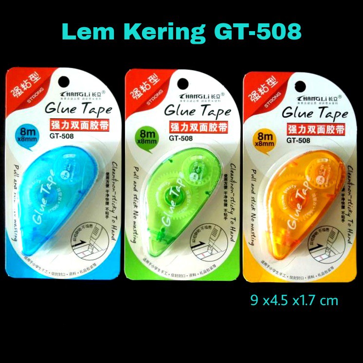 

SOS Lem Kering GT-508 / Lem Kering Roll / Lem Kertas/Glue Tape