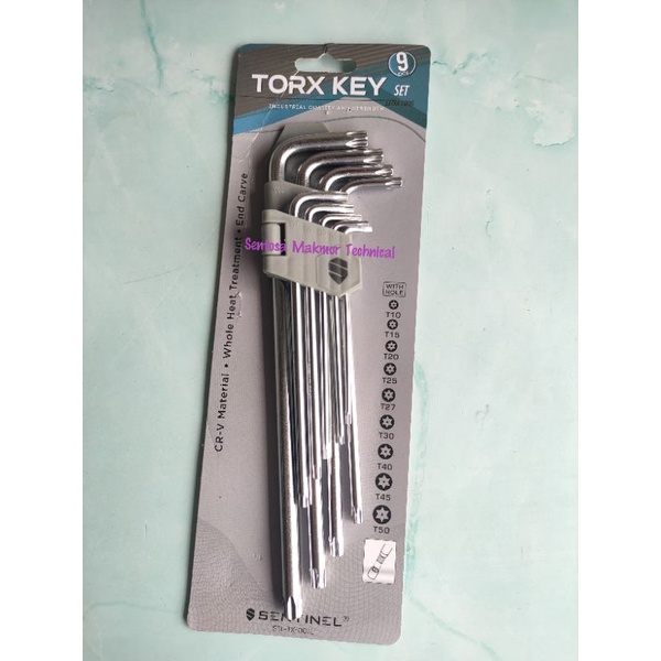 SENTINEL 9 Pcs SET Kunci L Bintang Lubang Panjang Torx Key Long 9PCS