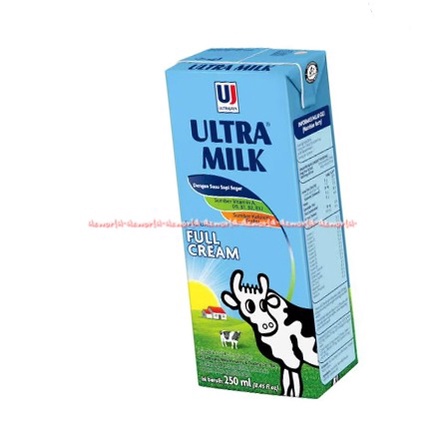 Ultra Milk 200ml Susu UHT Full Cream Susu Ultra Siap Minum Ful Krim Susu Putih Ultramilk Ultra Milks Rasa Plain Original