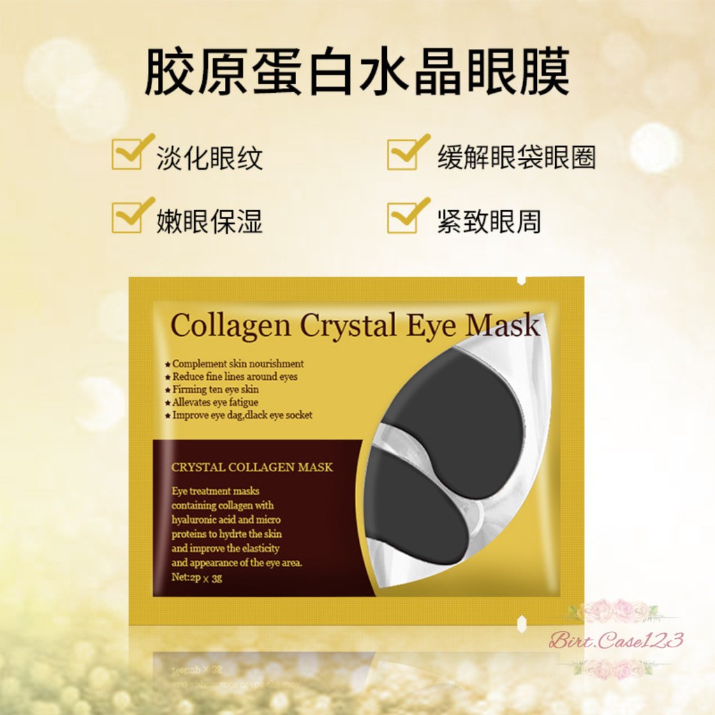 RT24 Masker Mata Crystal Collagen Gel Eye Mask gold Moisturizing Anti Aging penghilang kantung mata panda BC6002