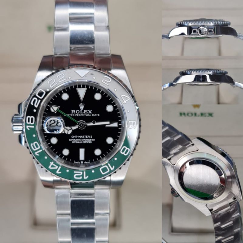 JAM TANGAN COWOK ROLEX GMT MASTER II SPRITE 2022 SUPER PREMIUM AAA