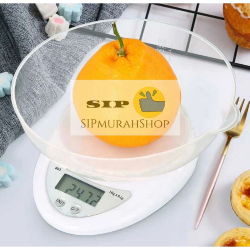 Timbangan Dapur Digital B05 Kitchen Scale Mangkok Kue 5 Kg Electronic