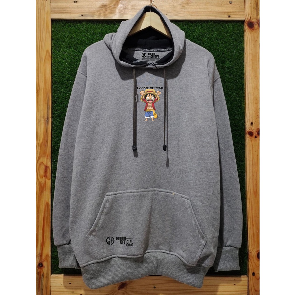 HOODIE PRIA KATUN ORIGINAL HOODIE DISTRO MR.DEE KACHIOS One Piece Hoodie Jaket Pria Wanita Abu Muda