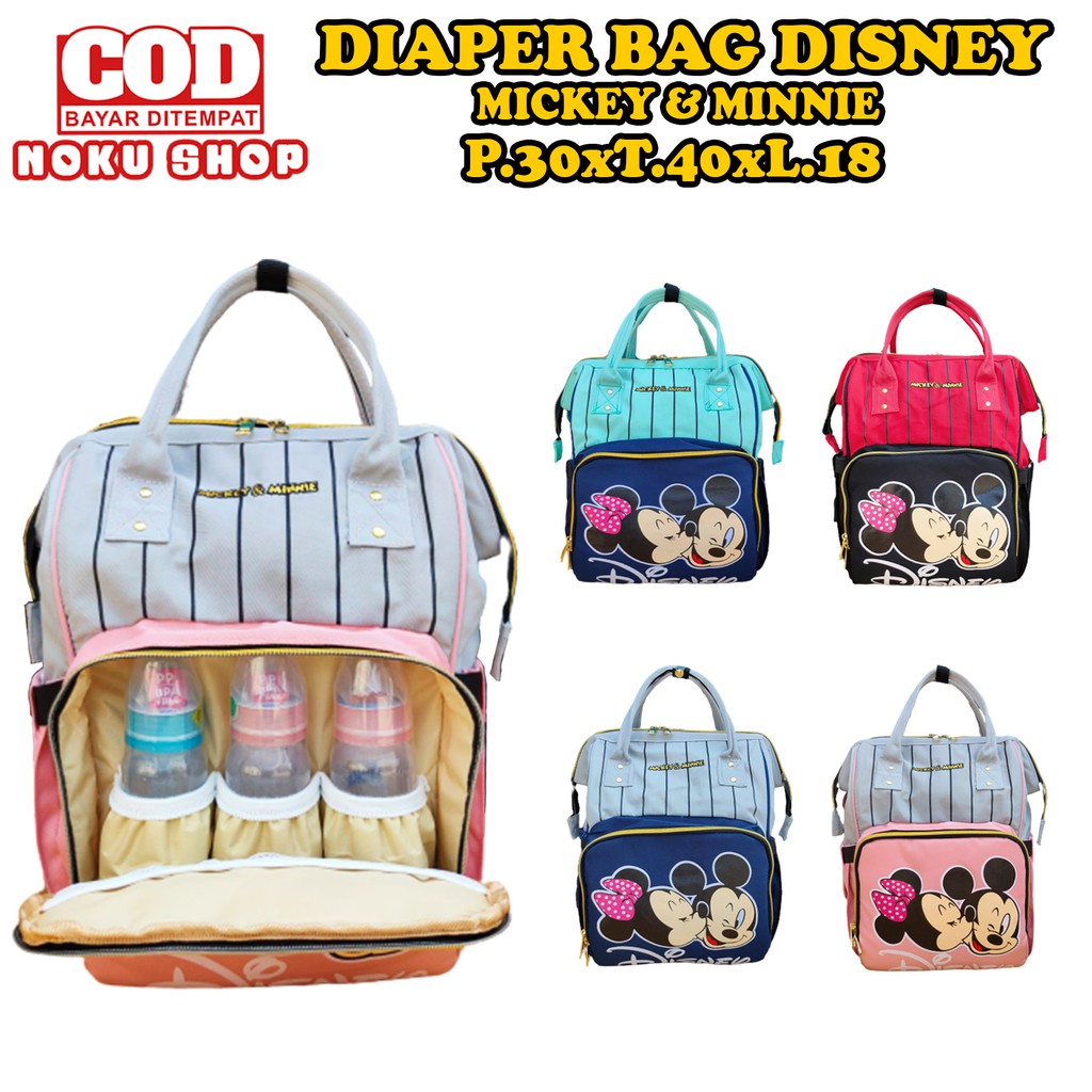 Diaper Bag Disney - Tas Popok Perlengkapan Bayi Motif Mickey Minnie