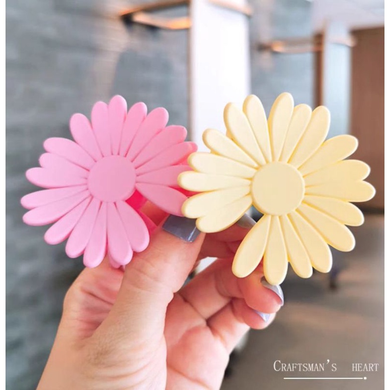 Jepit Rambut Doff Bunga Daisy Matte Color 4.5cm Jedai Doff Matte Korean Style Ukuran Tanggung