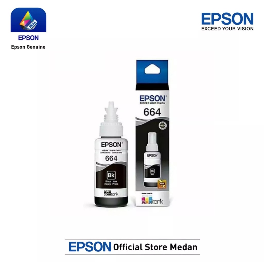 1 SET 4 PCS Tinta Epson 664 For Printer  : L100, L110, L111, L120, L130, L132, L200, L210, L211, L220, L222, L300, L301, L310, L350, L351, L353, L355, L356, L358, L360, L362, L365, L366, L375, L455, L456, L475, L550, L551, L555, L556, L558,...