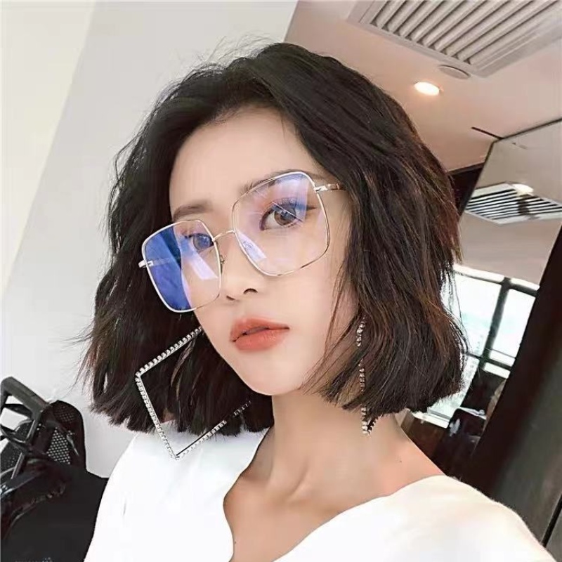 Kacamata Lensa Anti Blue Light Bentuk Persegi Bahan Metal Untuk Pria Dan Wanita