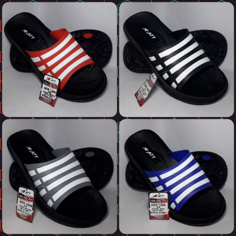 SANDAL SLOP KARET ATT, SLOP PRIA DEWASA, SANDAL PRIA GARIS, SANDAL SLIDE ATT SIZE 39-42