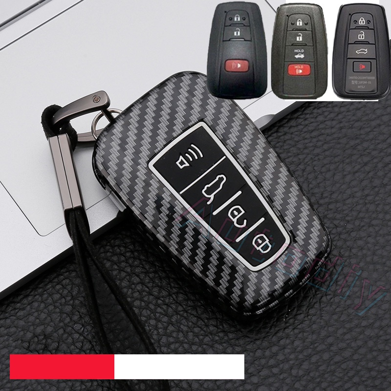 Case Remote Kunci Mobil Bahan Abs Carbon Fiber Untuk Toyota Hilux Rogue Revo Innova Fortuner Harrier Camry Vellfire Altis Yaris Vios 2 / 3 / 4 Tombol