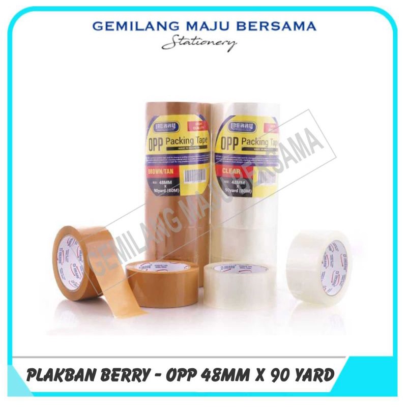 

Plakban Berry OPP 48mm x 90 Yard (Bening/Coklat)