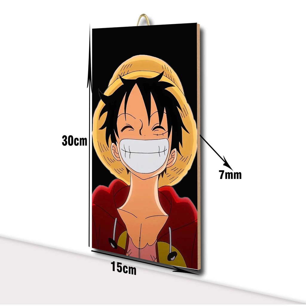 ONE PIECE POSTER KAYU Hiasan dinding Hiasan Kamar Poster Kayu 15x30cm Pajangan Rumah/ dekorasi