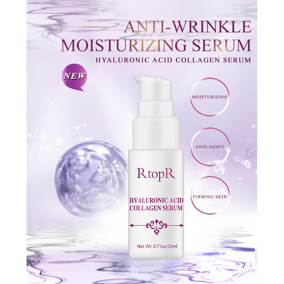 [100% Asli] RtopR Hyaluronic Acid Collagen Serum Wajah Anti Kerut Whitening Perawatan Wajah