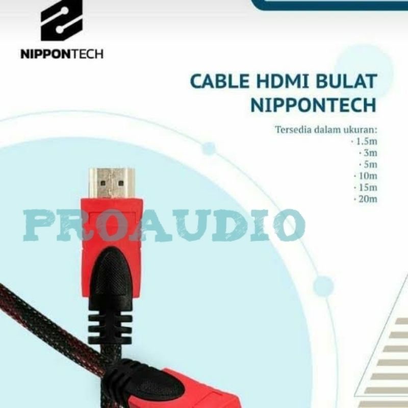 Nippon Tech Cable HDMI / HDTV  V.14/ 4K HD serat jaring Cable 10 M