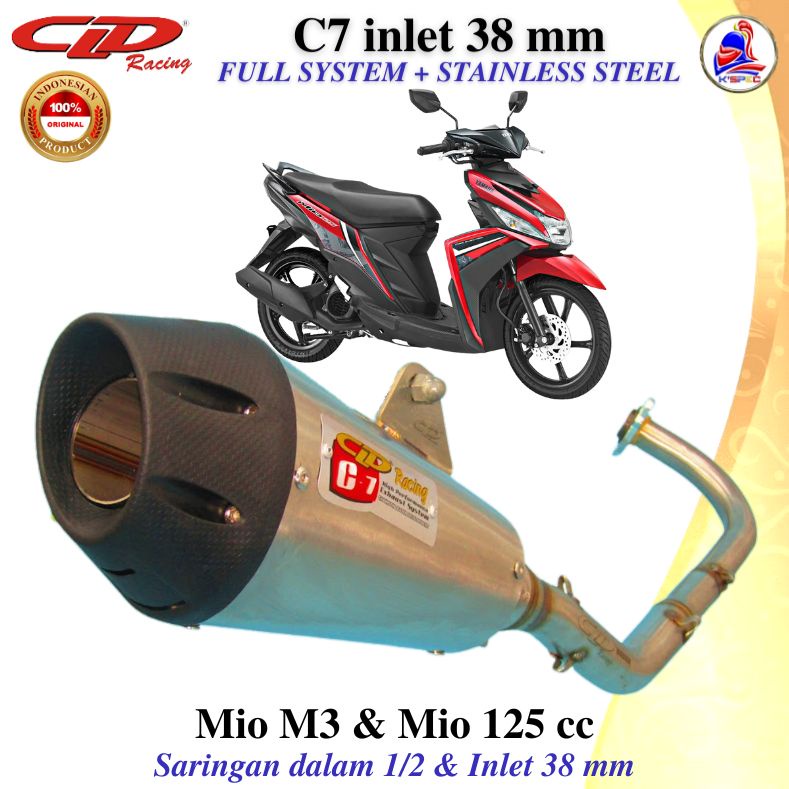 CLD Racing C7 in 38 mm series MIO M3 &amp; MIO 125 cc Knalpot Fullsystem