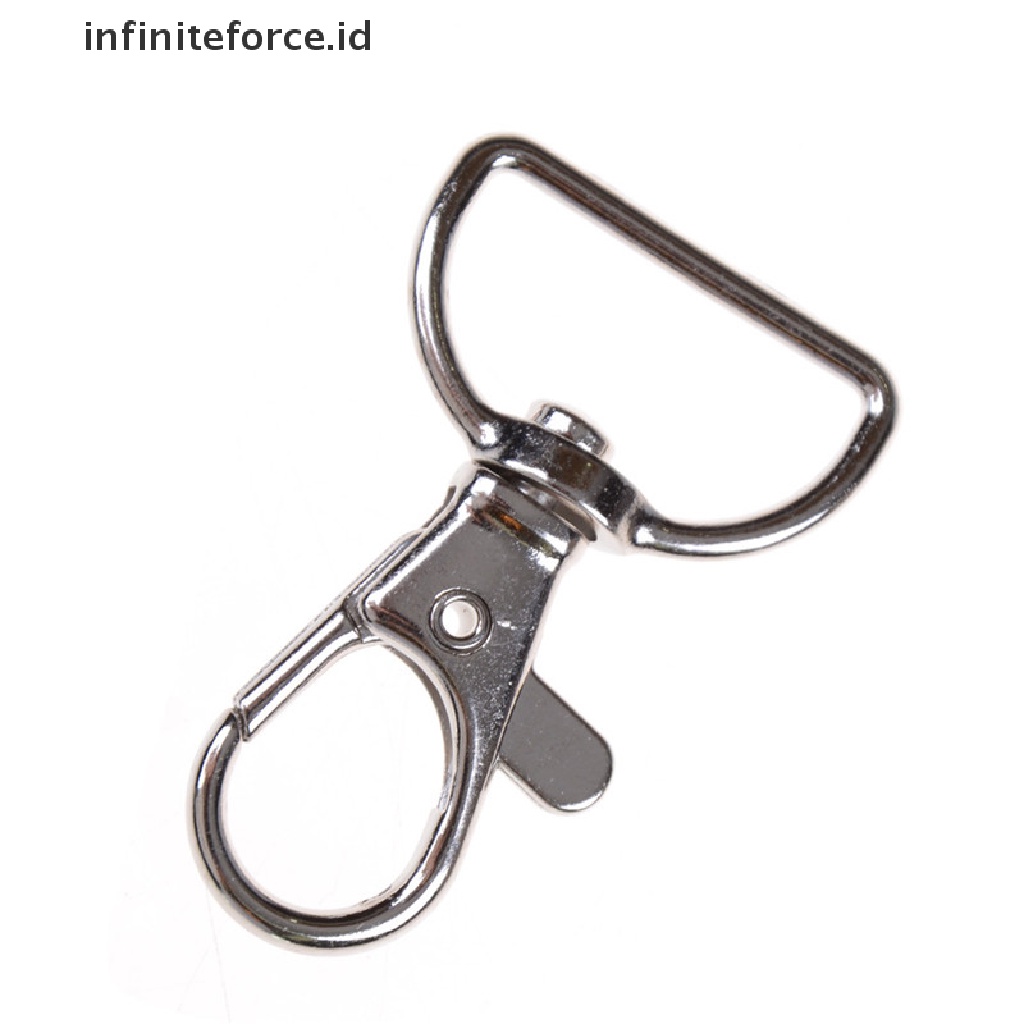 (infiniteforce.id) 10pcs / set Kait Gantungan Kunci Bahan Metal Warna Silver