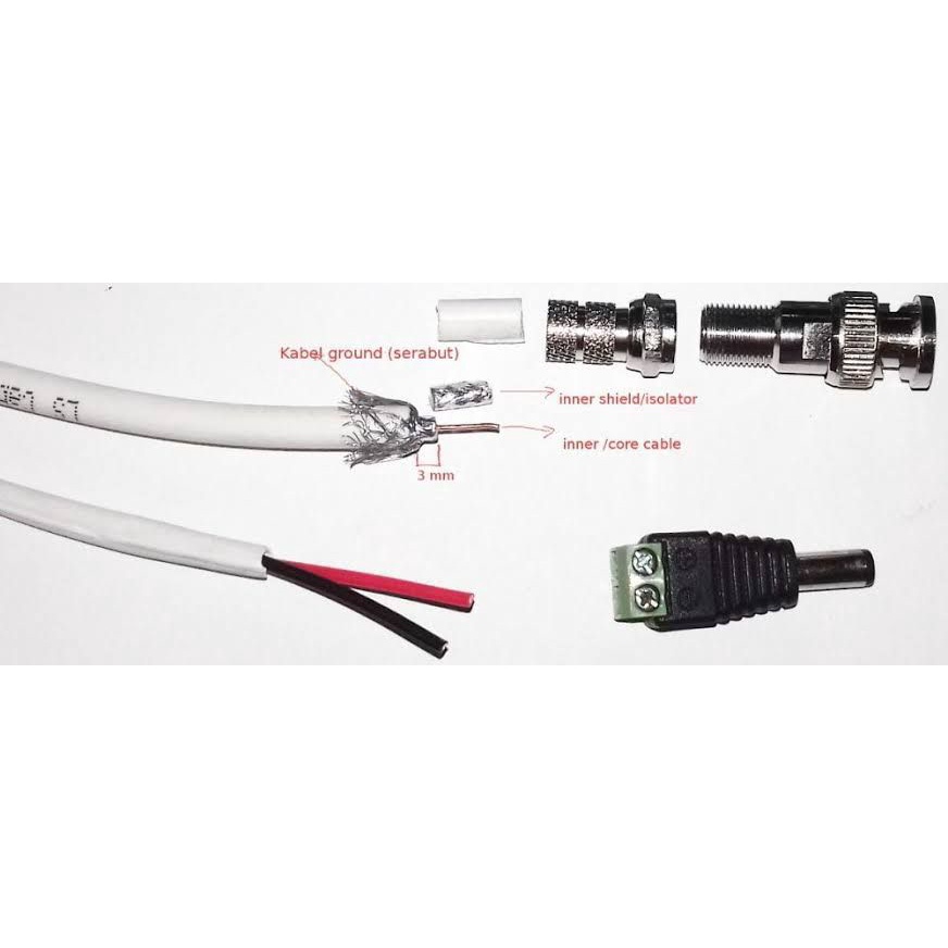 Kabel Coaxial CCTV RG59 +POWER DC12V 300M / 300Meter