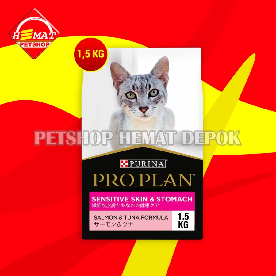 Pro Plan Sensitive Cat Food Skin Stomach proplan Kulit Sensitife 1.5KG