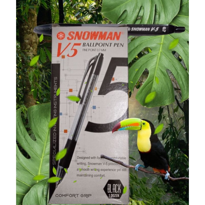 

Pulpen /PEN SNOWMAN V5 BALLPOINT PEN HITAM SATU LUSIN