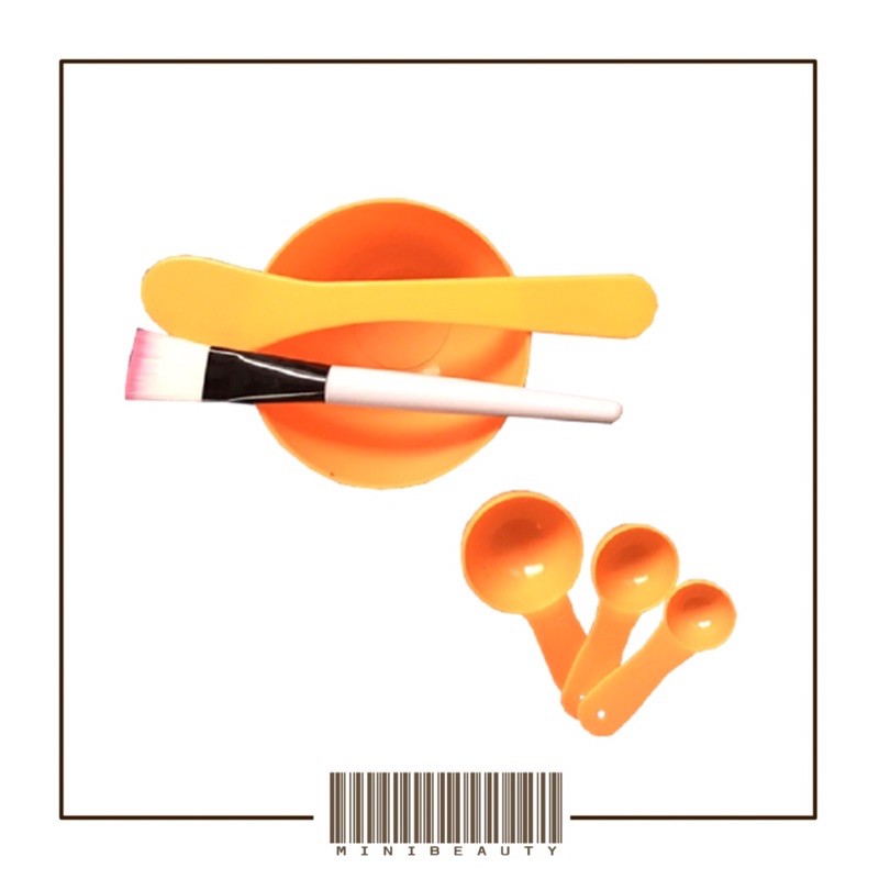 mangkok masker spatula sendok dan kuas 4in1