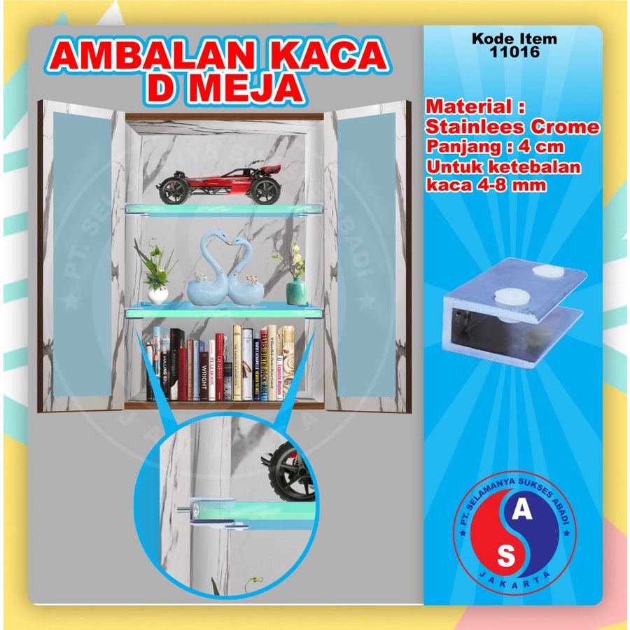 Ambalan Kaca D Meja Ambalan Kaca U Ambalan Kaca Jepit