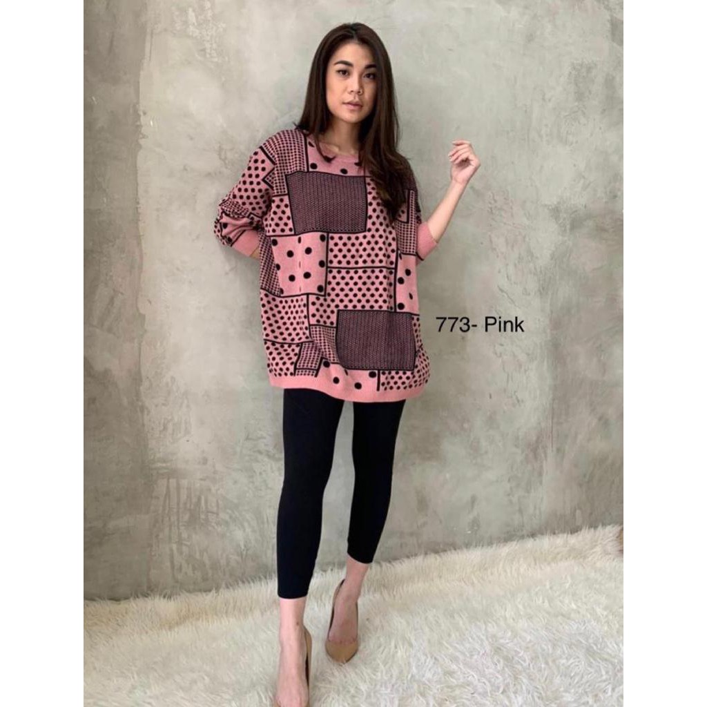 Blus atasan bigsize jumbo wanita rajutan import