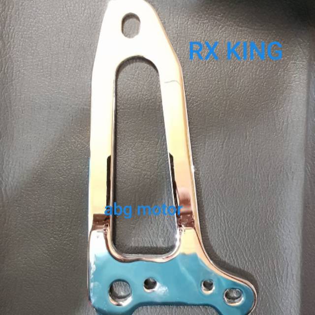 BREKET DUDUKAN KNALPOT RX KING NEW CHROME KILAT