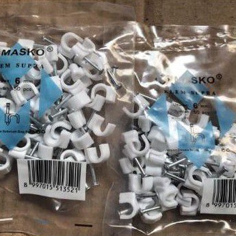 Klem Kabel Masko Supra 12mm 14mm 17mm paku Beton Asli