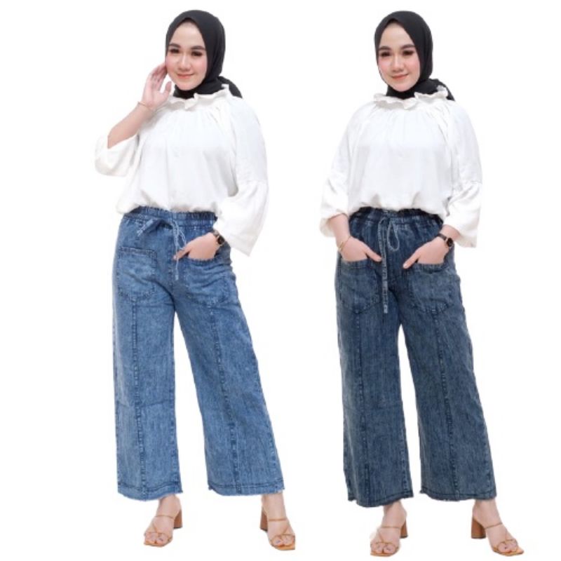 KULOT JEANS SNOW WANITA//CELANA JEANS WANITA BOYFRIEND