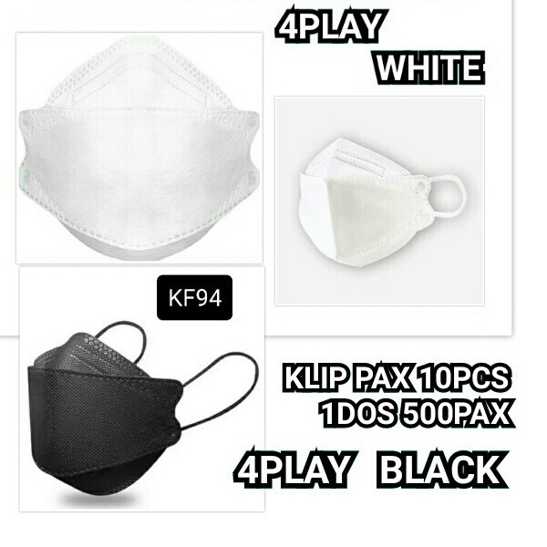 MASKER - KF94 - HARGA 10PCS - HITAM - PUTIH