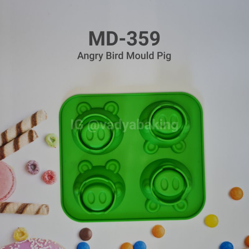 MD359 Silicone Mould Angry Bird Pig