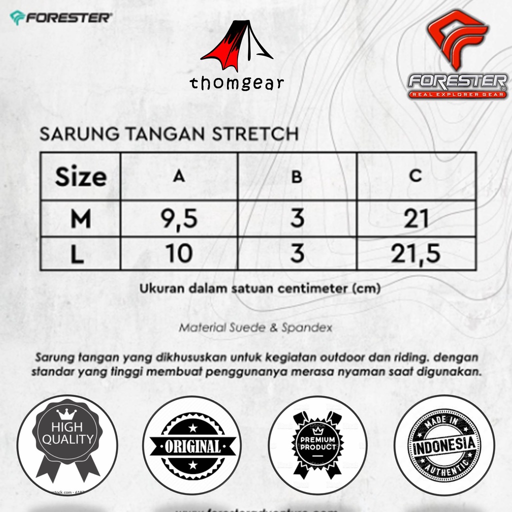 Sarung Tangan Forester 06143 Dan 06084 Sarung Tangan Sepeda Gowes Half Finger Dan Full Finger Thomgear