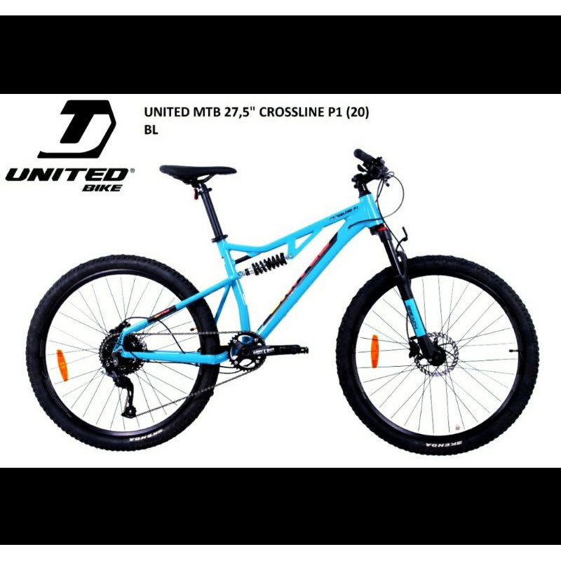 Sepeda Gunung MTB 27.5 Inch UNITED CROSSLINE P1 SUSPENSI