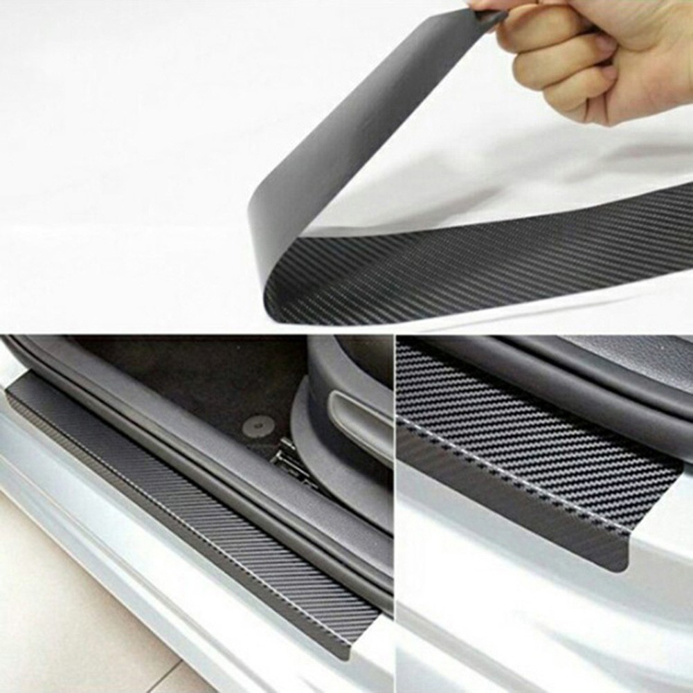 Suppmodel Universal Carbon Fiber Anti Gores Pintu Mobil Sill Pelindung Sticker Pad Decor