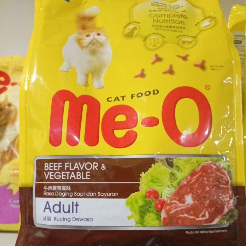 Meo Adult Cat Beef &amp; Vegetable kemasan 1.2 kg