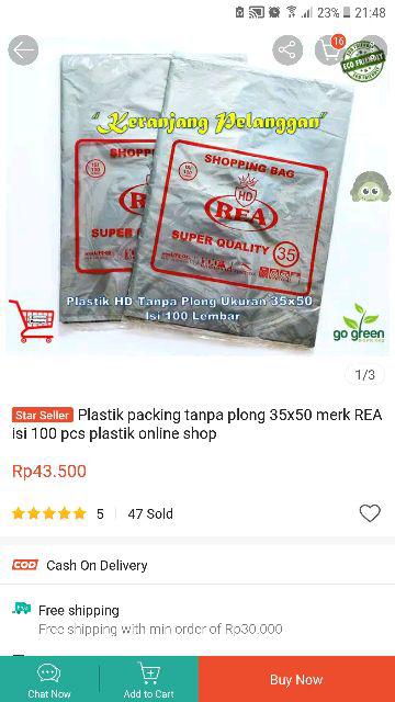 Plastik Packing Tanpa Plong 35x50 Merk Rea Isi 100 Pcs Plastik Online Shop
