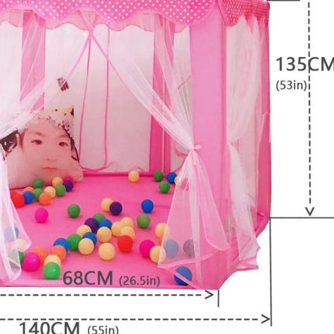 TENDA CAMPING LIPAT UNTUK ANAK-ANAK 2-3 ORANG MODEL CASTLE LUCU - LAMPU HIAS