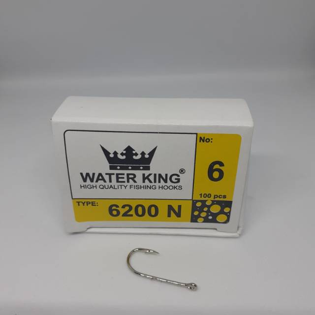 Kail Pancing size 6 isi 100pcs seri 6200N/ Mata Pancing Water King