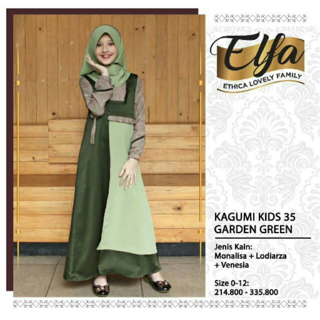 GAMIS ANAK TERBARU 2021 ETHICA KAGUMI KIDS 35 GARDEN GREEN