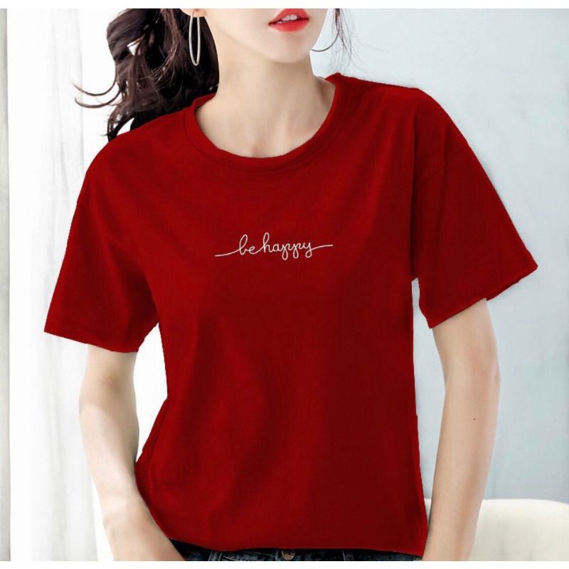 kaos spandex wanita beehappy