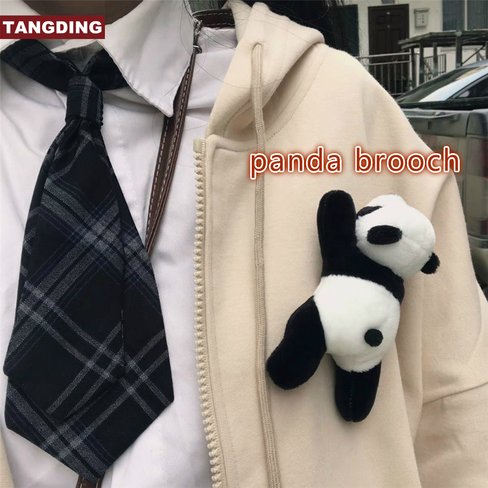 【COD Tangding】Panda Brooch Japanese Cartoon Panda Doll Plush Toy Ins Girl Heart Doll