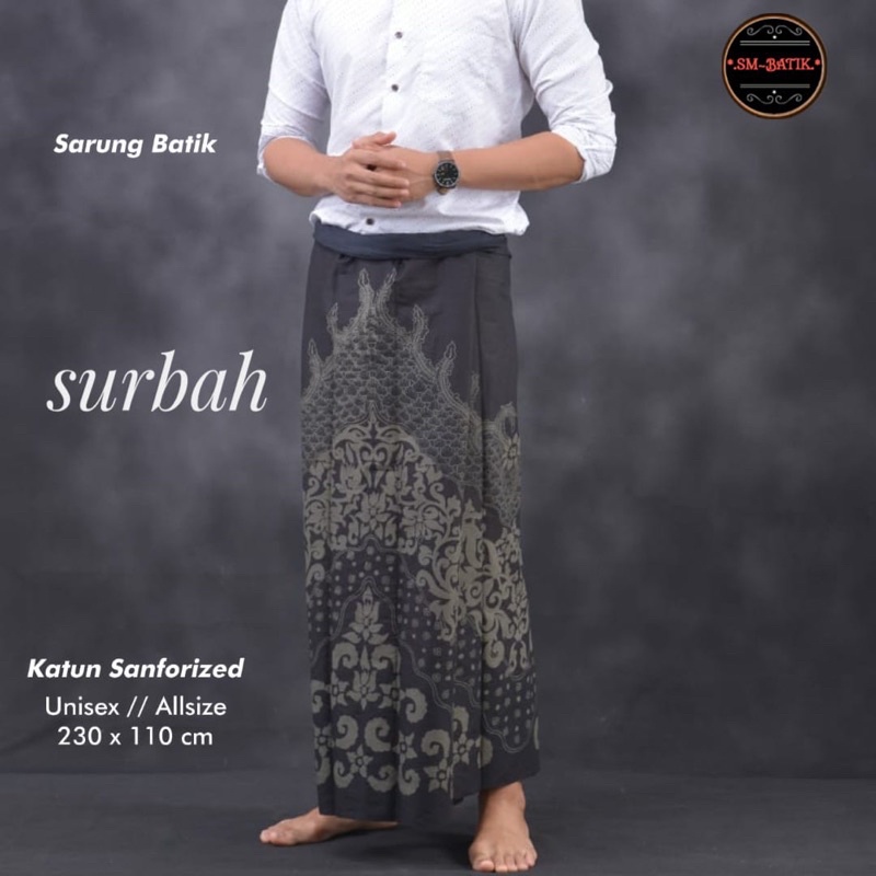 SURBAH SARUNG SARONG BATIK Pria Solo Cowok Dewasa Motif Batik LEBARAN PREMIUM Asli Solo ALL SIZE SM 