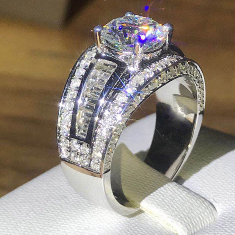 Cincin Kristal Cubic Zirconia Untuk Pengantin Wanita