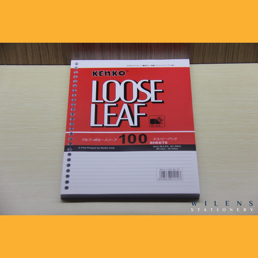 

LOOSE LEAF KENKO B5 ISI 100 LEMBAR / KERTAS BINDER B5 / FILENOTE