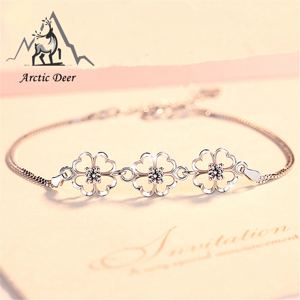 Gelang wanita titanium-Lucky Clover Gelang Niche yang Trendi arctic deer