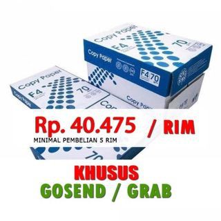 

Unik Kertas HVS Copy Paper F4 70gram Khusus GOJEK/GRAB Diskon
