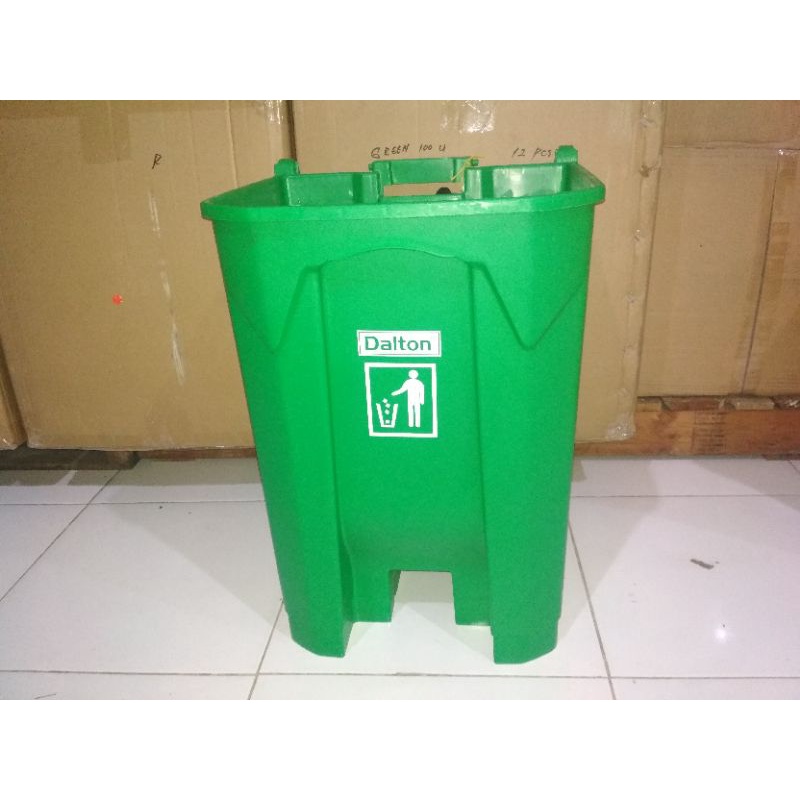 Tong sampah HDPE 50 Liter pedal Dalton 50U Hijau/Bak sampah Dalton 50Liter Injak pedal