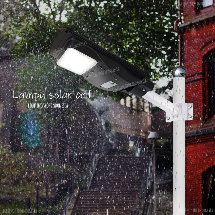 Lampu taman solar cell led 20w tiang pagar dinding waterproof ip67