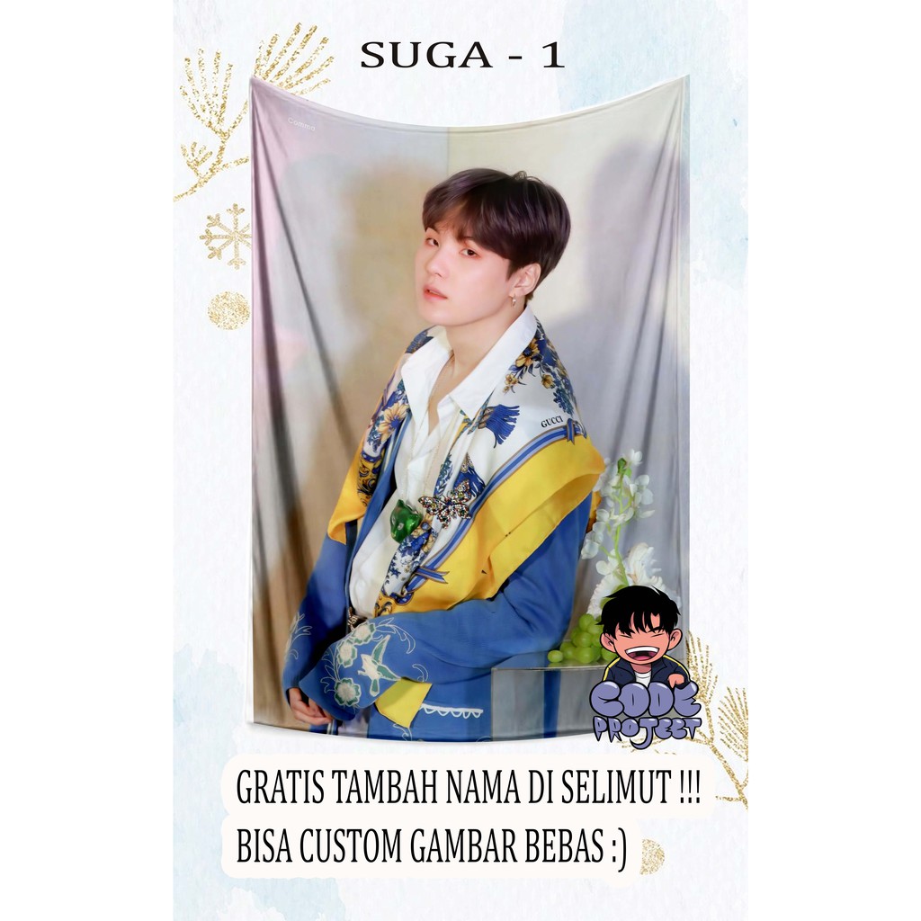 SELIMUT SUGA BTS - SELIMUT SUGA GANTENG - custom selimut suga bts - selimut member bts suga - all me