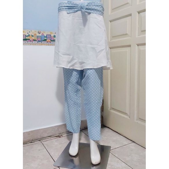 Celana Rok Polkadot Baby Blue